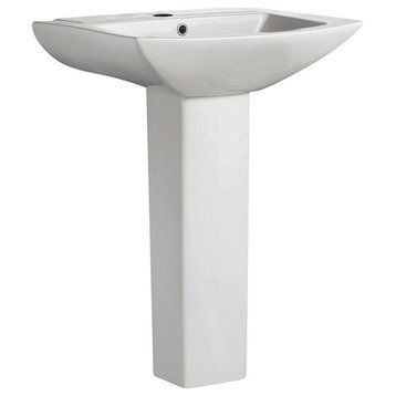 Sublime Pedestal Bathroom Sink Rectangular With Single Faucet Hole