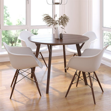 Scandi / Molded Plastic Armchair 5-Piece Dining Set