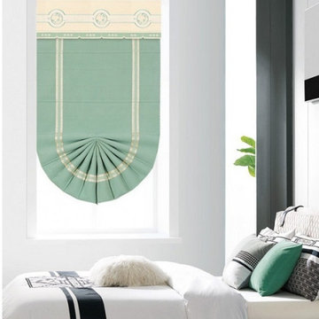 YBHF751 High Quality Chenille Green Custom Made Roman Blinds For Home Decoration