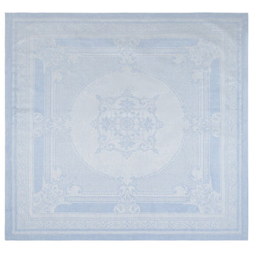 French Home Linen 71" x 124" Astra Tablecloth Ivory and Light Blue