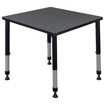Kee 30" Square Height Adjustable Classroom Table, Gray