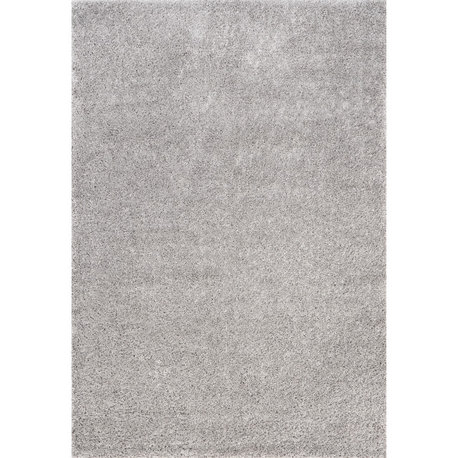 Nuloom Cozy Soft and Plush Solid Easy Shag Area Rug, Silver 8'x10'