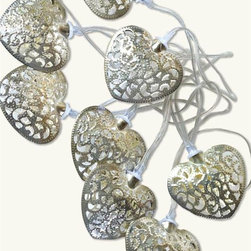 Filigree Metal Hearts LED Light Strand - Novelty Lighting