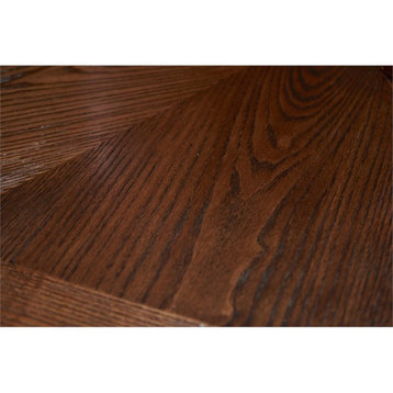 Linon Franklin Coffee Table Steel Legs Wood Top and Shelf in Rustic Umber Brown