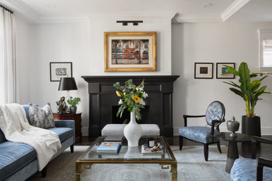 Transitional living room photo in Chicago