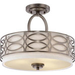 Nuvo Lighting - Nuvo Lighting 60/4729 Harlow - Three Light Semi-Flush Mount - Shade Included.Harlow Three Light Semi-Flush Mount Hazel Bronze Khaki Fabric Shade *UL Approved: YES *Energy Star Qualified: n/a  *ADA Certified: n/a  *Number of Lights: Lamp: 3-*Wattage:60w A19 Medium Base bulb(s) *Bulb Included:No *Bulb Type:A19 Medium Base *Finish Type:Hazel Bronze