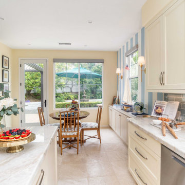 San Diego Breakfast Nook with Garden Views, Coastal Style, and Built-In Storage