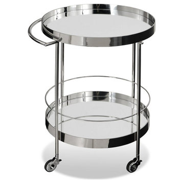 Modrest Jeeves Modern Stainless Steel + Mirror Rolling Cart