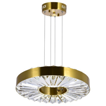 LED Chandelier With Brass Finish