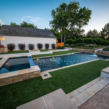 Contemporary Pool with Synthetic Grass Deck