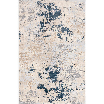 nuLOOM Chastin Modern Abstract Area Rug, Light Gray 8' x 10'