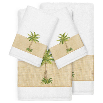 Colton 4-Piece Embellished Towel Set, White
