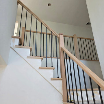 Contemporary Wood + Metal Indoor Railing