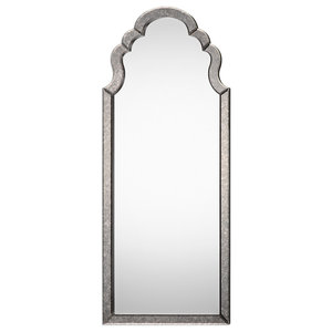 62 Curved Venetian Arch Wall Mirror Silver Full Length