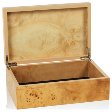Dubbo Burl Wood Design Decorative Box, 7.75" x 5.5"