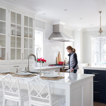 Classic White and Navy Blue in Larchmont