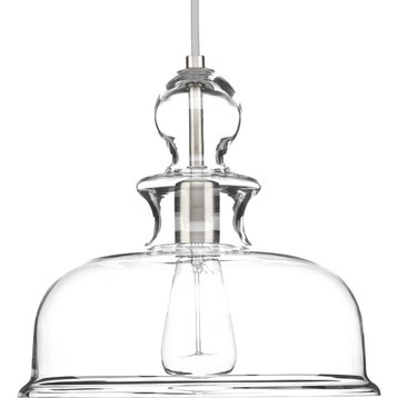 Progress Lighting P5332-09 Staunton 1-Light Pendant, Brushed Nickel