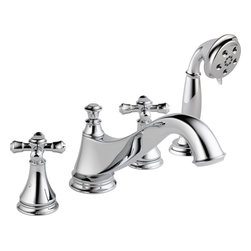 Delta Cassidy Roman Tub w/ Hand Shower Trim - Low Arc Spout - Tub And Shower Faucet Sets