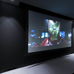 Example of a trendy home theater design in Bordeaux