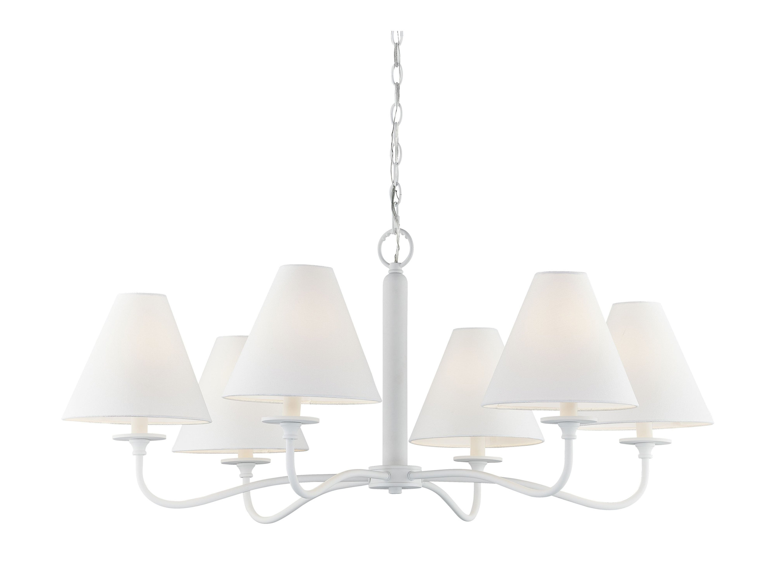 Hauser Lighting Hauser 6-Light Metal Chandelier, White - Transitional - Chandeliers ...