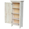 Traditional Storage Cabinet, Parawood Frame With Adjustable Shelves, Unfinished