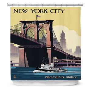 Home Garden Shower Curtains Dianoche Designs Brooklyn Bridge