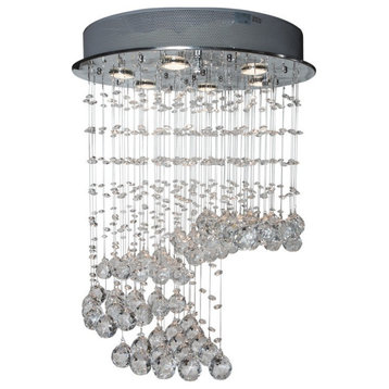 Finesse Decor Grand Crystal Waterfall 6 LED Lights Flush Lamp
