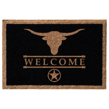 Wesley Welcome' Infinity Custom Doormat, Black, 3'x6'