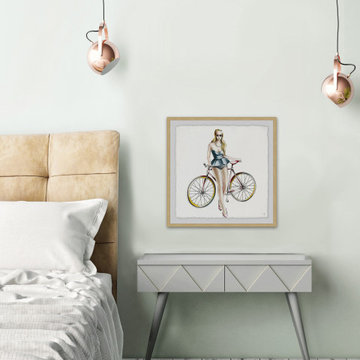 "Bicycle Beauty" Framed Painting Print