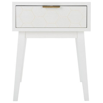Astrid One Drawer Accent Table White