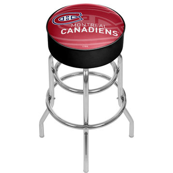 NHL Chrome Bar Stool With Swivel, Watermark, Montreal Canadiens