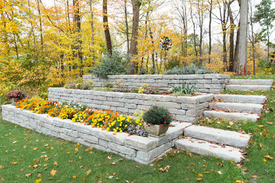 Photo of a small rustic side yard landscaping in New York.