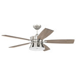 Craftmade - Dominick 3 Light 52 in. Indoor Ceiling Fan, Polished Nickel - The Dominick 52" Smart ceiling fan is the perfect combination of contemporary mid-century modern style and exceptional performance. The Dominick 52" fan with the quiet energy saving 6-speed, reversible DC motor, set of five reversible custom blades and sleek integrated dimmable LED flared dome light with frosted white diffuser is easily controlled with either the included remote controls or the integrated WIFI featuring breeze and timer functions compatible for use with most smart home devices, smart phones and systems with no additional hub needed.