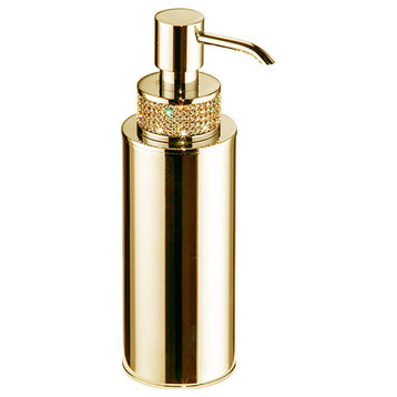 Cecilia Luxury Gold Swarovski Crystals Soap Dispenser