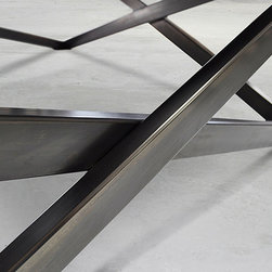 Square "X" Coffee Table with Oak Top - Coffee Tables