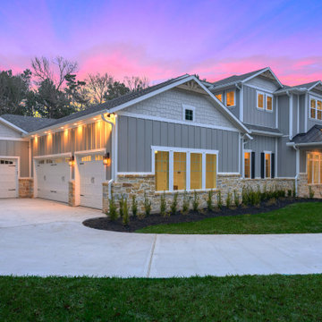 Craftsman Style Stone with Board and Batten