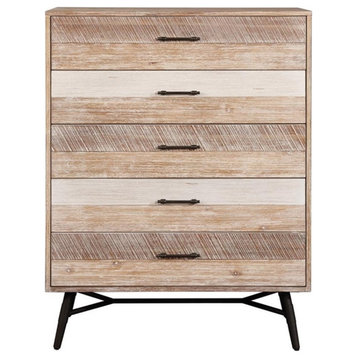 Coaster Marlow 5-drawer Farmhouse Wood Chest in Brown Finish