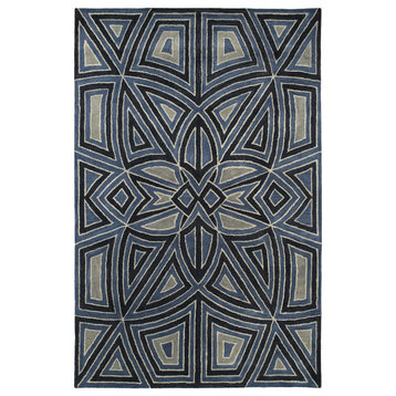 Kaleen Hand-Tufted Rosaic Wool Rug, Periwinkle, 9'6"x13'