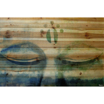 "Meditation" UV Ink Print on Natural Pine Wood, 60"x40"