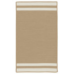 Colonial Mills - Denali End Stripe Indoor/Outdoor Rug Coastal Polypropylene DE55 Ivory, 8'x10' - Understated show-stopper. Double-striped. Classic design matches your home. Put it under dining room table. Accentuate your sunroom. Refine your patio. Neutral base color. Muted accents.