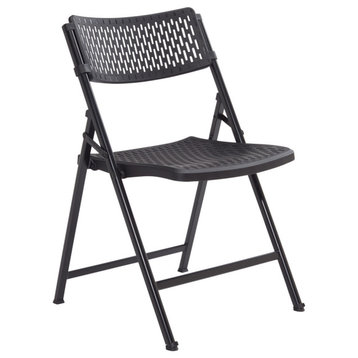 NPS AirFlex Premium Polypropylene Folding Chair, Black, Set of 4