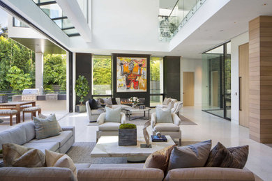 Trendy living room photo in Los Angeles