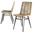 Rattan and Metal Dining Chairs, Set of 2