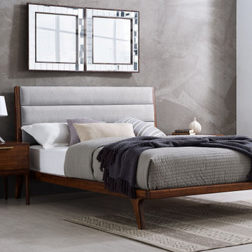 Mercury Upholstered Platform Bed, Exotic