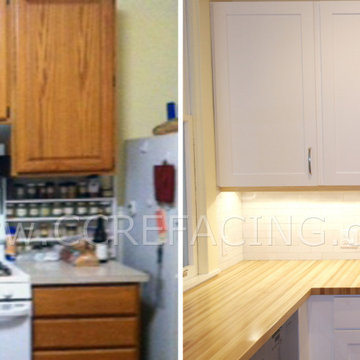 San Francisco reface with Painted White Shaker Doors