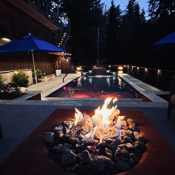 Slope Serenity: Elevated Outdoor Oasis with Hillside Pool