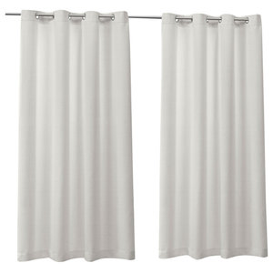 Cottage White Bellino Blackout Room Darkening Curtain Single Panel -  Transitional - Curtains - by Half Price Drapes | Houzz