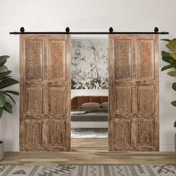 Carved Barn Doors: A Statement Piece for Your Library and Home Studio