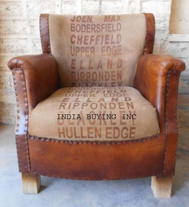 Industrial leather and canvas furniture from India buying inc