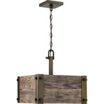 Nuvo Lighting - Nuvo Lighting Winchester - 4 Light Pendant, Bronze Finish - Winchester; 4 Light; Square Pendant with Aged WoodWinchester 4 Light P Bronze *UL Approved: YES Energy Star Qualified: n/a ADA Certified: n/a  *Number of Lights: Lamp: 4-*Wattage:60w ST19 Medium Base bulb(s) *Bulb Included:Yes *Bulb Type:ST19 Medium Base *Finish Type:Bronze